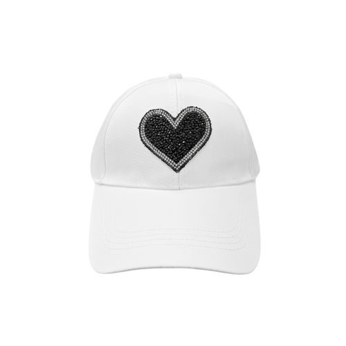 Gorra blanca estampada para mujer