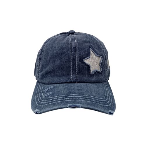 Gorra azul estampada para mujer