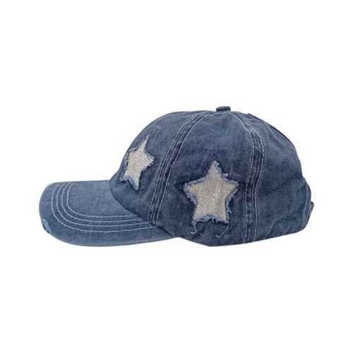 Gorra azul estampada para mujer