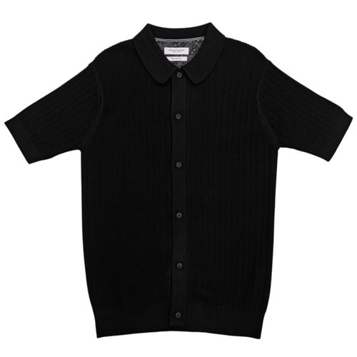 Camisa negra con textura para hombre
