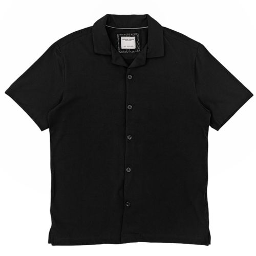 Camisa negra sólida para hombre