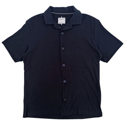 Camisa navy sólida para hombre