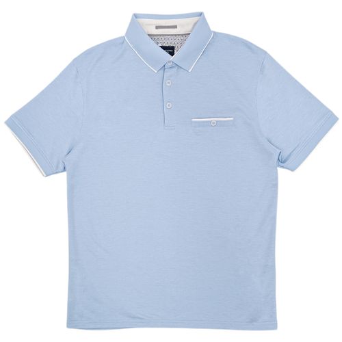 Camisa tipo polo celeste para hombre