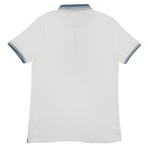 Camisa tipo polo con textura blanca para hombre