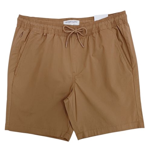 Short café sólido para hombre