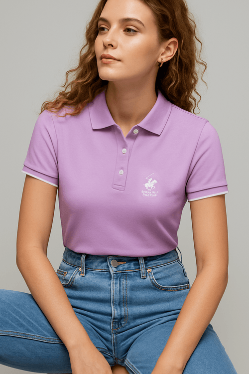 Blusa tipo Polo bordada para mujer