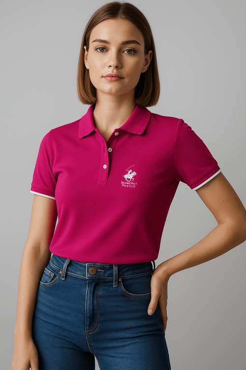 Blusa tipo Polo bordada para mujer