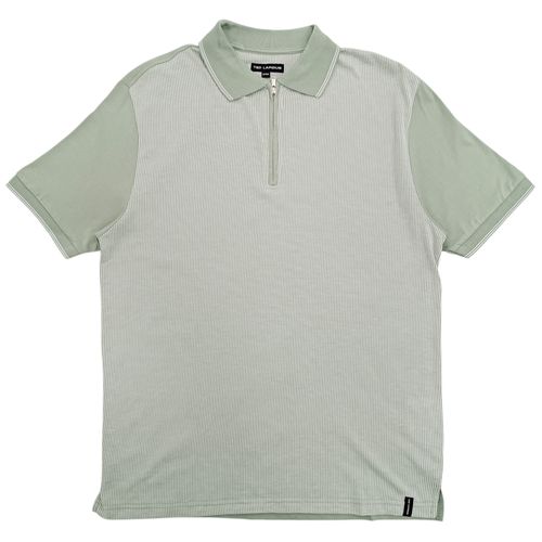 Camisa tipo polo gris sólida para hombre