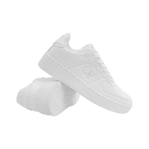 Sneakers blancos con textura para mujer