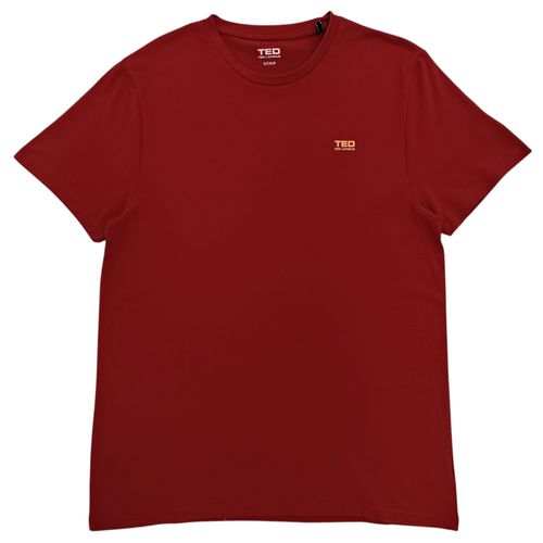 Camiseta vino sólida para hombre