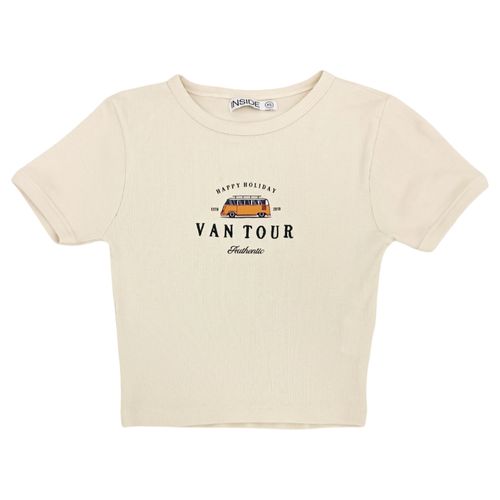 Crop top beige para mujer