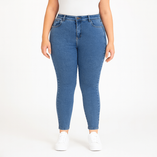Skinny jeans curvy lavado para mujer