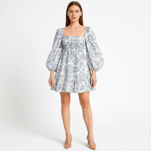 Vestido con vuelo estampado para mujer