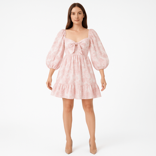 Vestido con vuelo estampado para mujer