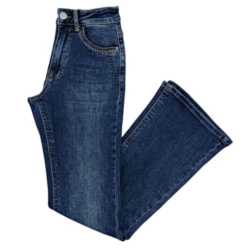 Flare jeans azul lavado para mujer