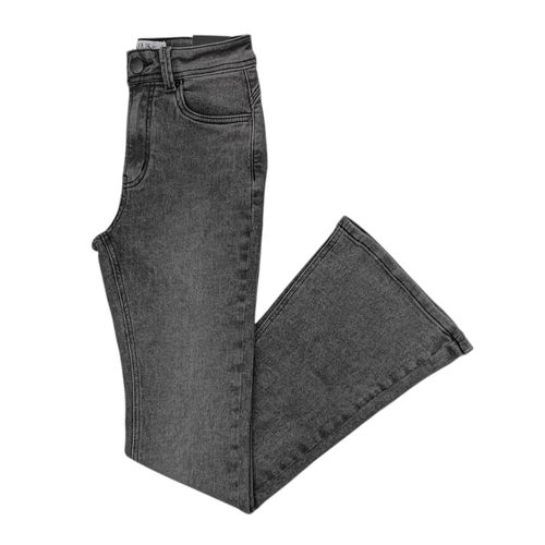 Flare jeans gris lavado para mujer
