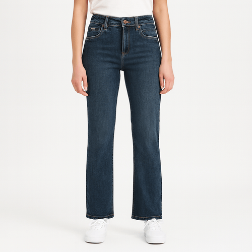 Straight jeans azul lavado para mujer