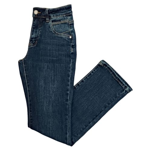Straight jeans azul lavado para mujer