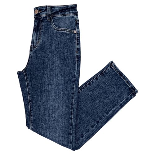 Slim jeans azul sólido para mujer