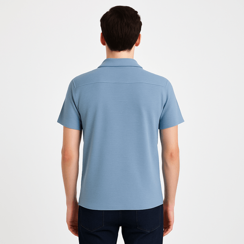 Camisa celeste con textura para hombre