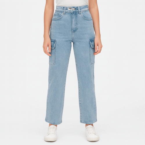 Straight jeans sólido para mujer