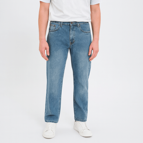 Slim fit jeans azul lavado para hombre