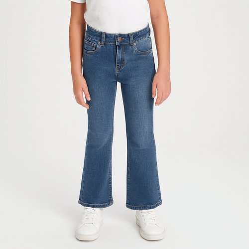 Flare jeans lavado para niña