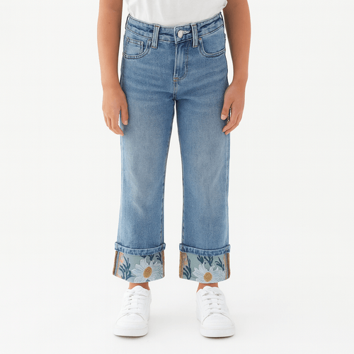 Straight jeans estampado para niña