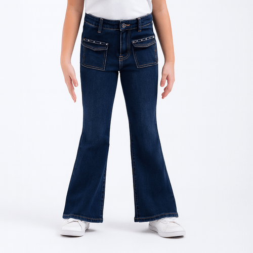 Flare jeans azul para niña