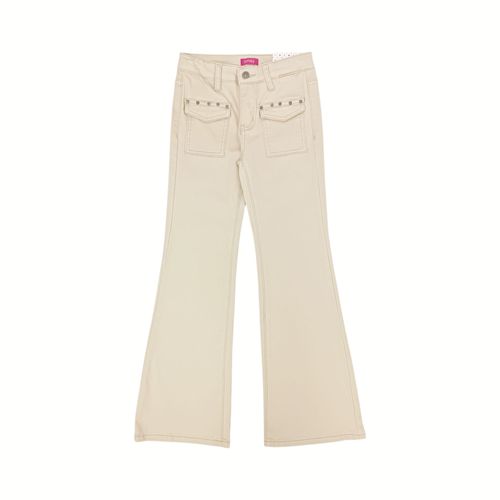 Flare jeans beige para niña