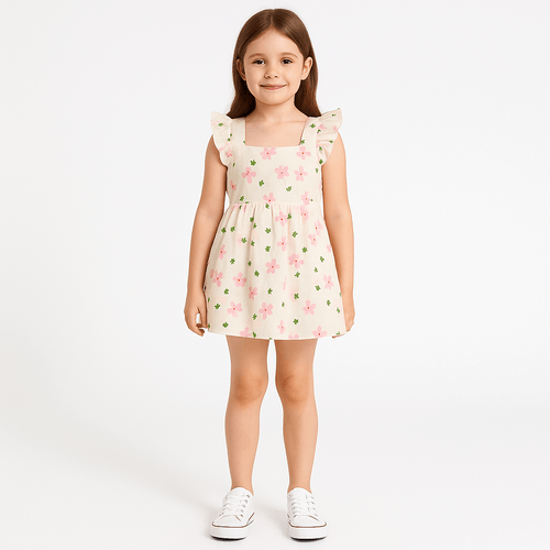 Vestido de vuelo estampado para niña