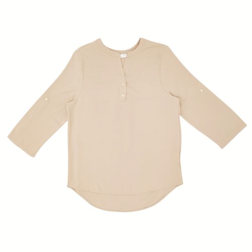 Blusa beige manga 3/4 para mujer