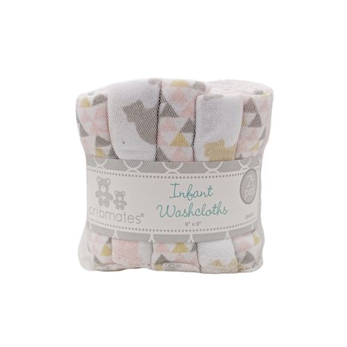 Set de 24 wash cloths multicolor estampados Baby King para bebé niña