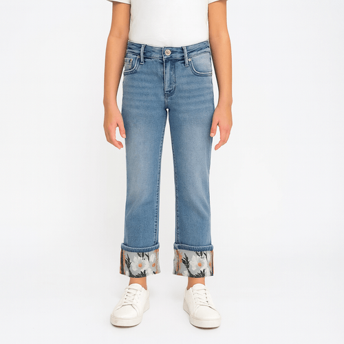 Straight jeans azul para niña