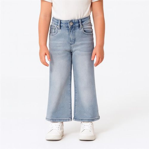 Wide leg jeans azul claro para niña
