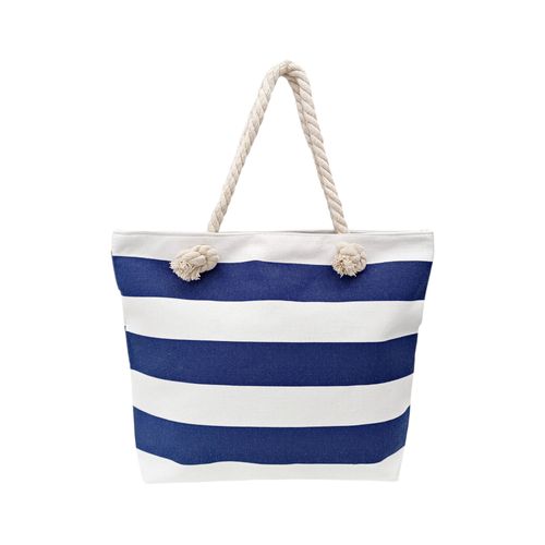 Bolso rayado bicolor de tela casual para mujer
