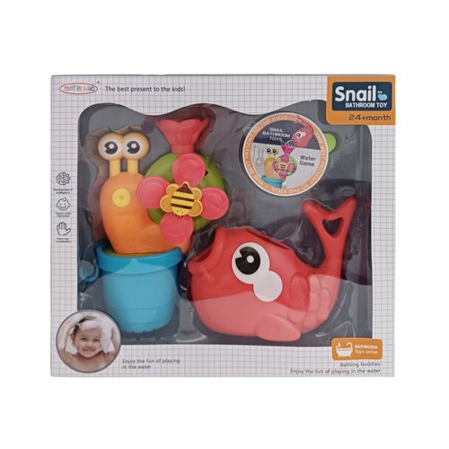 Juguete de baño con caracol y pez