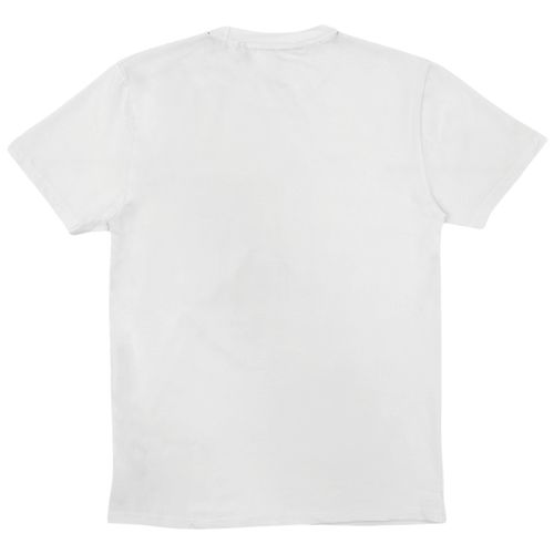 Camiseta blanca con cuello redondo y mangas cortas para hombre