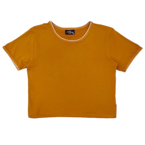 Blusa naranja ringer mangas cortas para mujer