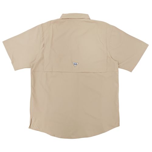 Camisa color beige con mangas cortas para hombre