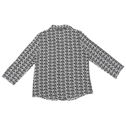 Blusa casual bicolor con escote en V de mangas largas para mujer