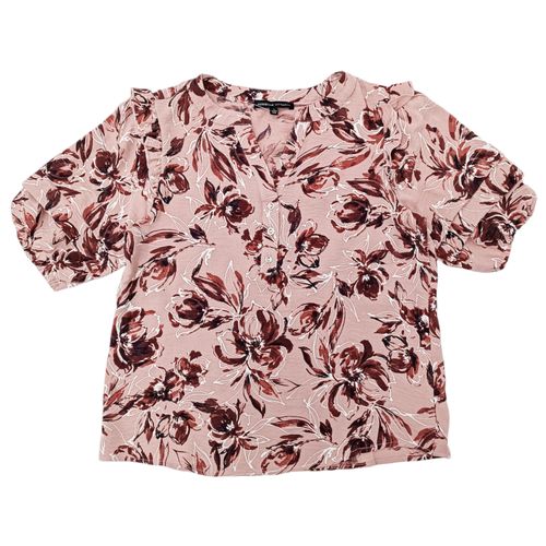 Blusa rosa con estampado floral mangas 3/4 para mujer
