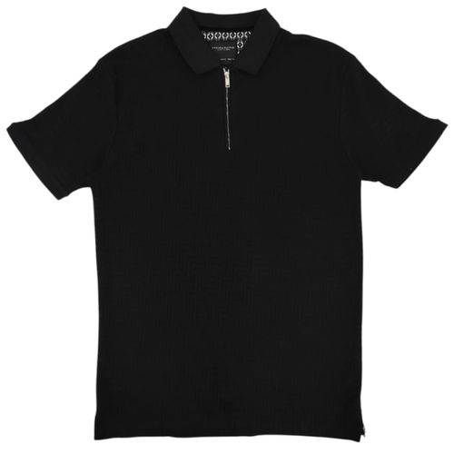Camisa tipo polo negra para hombre