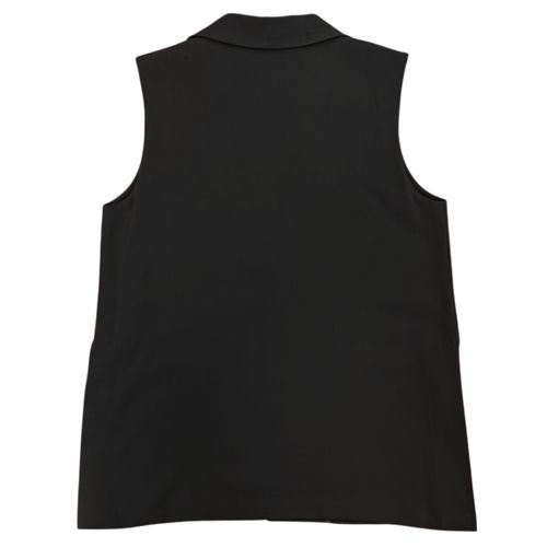 Chaleco casual negro desmangado para mujer