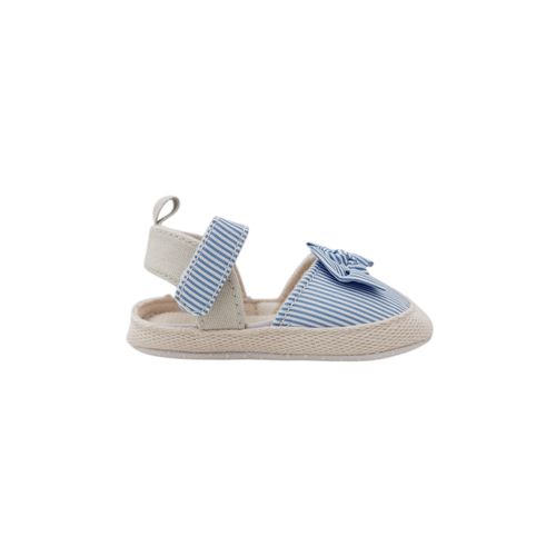 Sandalias rayadas para bebé niña en color celeste