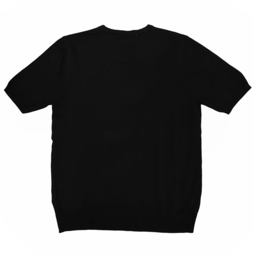 Camiseta negra mangas cortas y cuello redondo para hombre