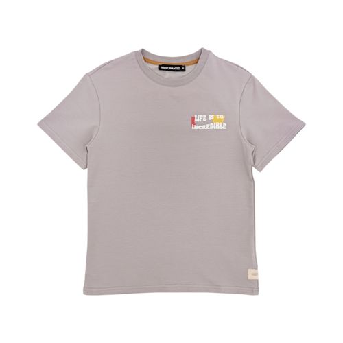 Camiseta oversize de manga corta con estampado color lila para niño