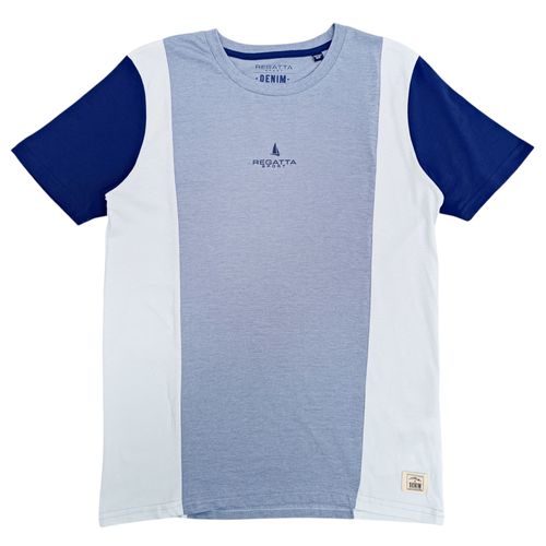 Camiseta multicolor con mangas cortas y cuello redondo para hombre