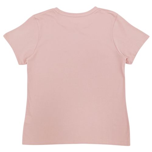 Camiseta navideña color rosa cuello redondo mangas cortas para mujer