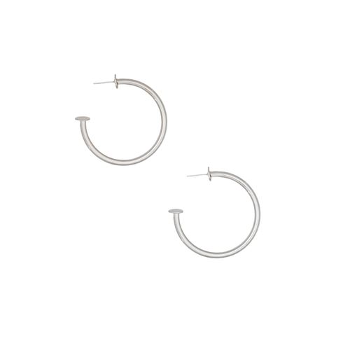 Argollas color palteada sólidas para mujer